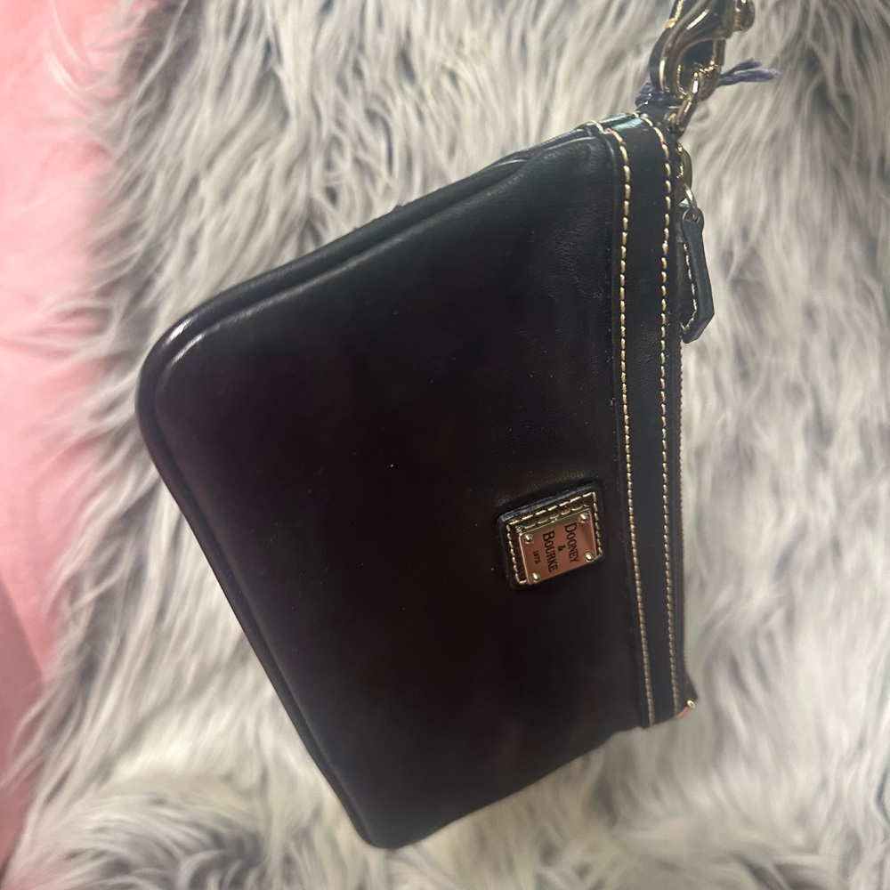 Dooney & Bourke Black Wristlet with Gold Accents